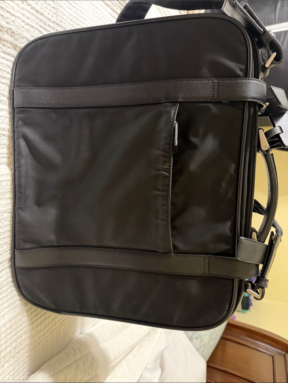 Prada Black Nylon Laptop Briefcase with Leather Trim ( final sale) - Picture 3 of 7